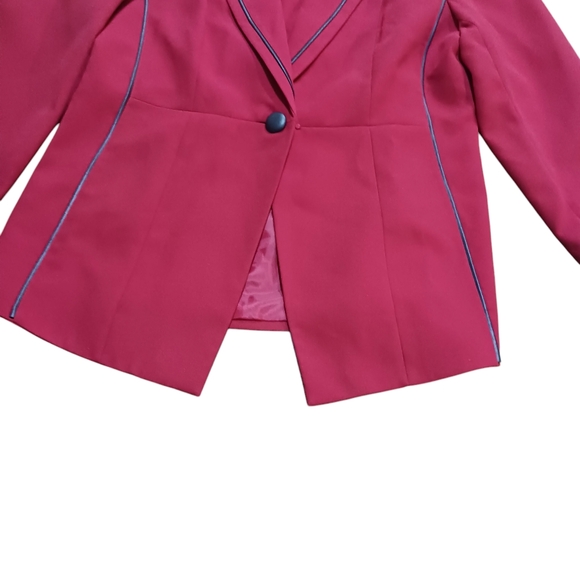 Milano Red blazer with tunic Size 16 Button Red Festive Cleavage Cover - Picture 6 of 12